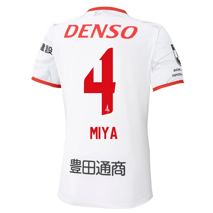 Danxen Mulher Camisola Daiki Miya #4 Branco Vermelho Alternativa 2025/26 Camisa