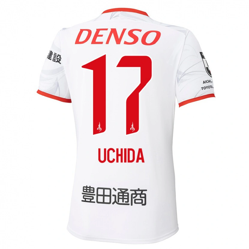 Danxen Mulher Camisola Takuya Uchida #17 Branco Vermelho Alternativa 2025/26 Camisa