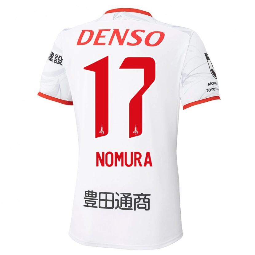 Danxen Mulher Camisola Yuto Nomura #17 Branco Vermelho Alternativa 2025/26 Camisa