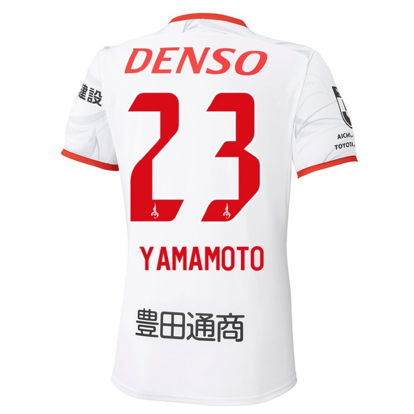Danxen Mulher Camisola Haruki Yamamoto #23 Branco Vermelho Alternativa 2025/26 Camisa