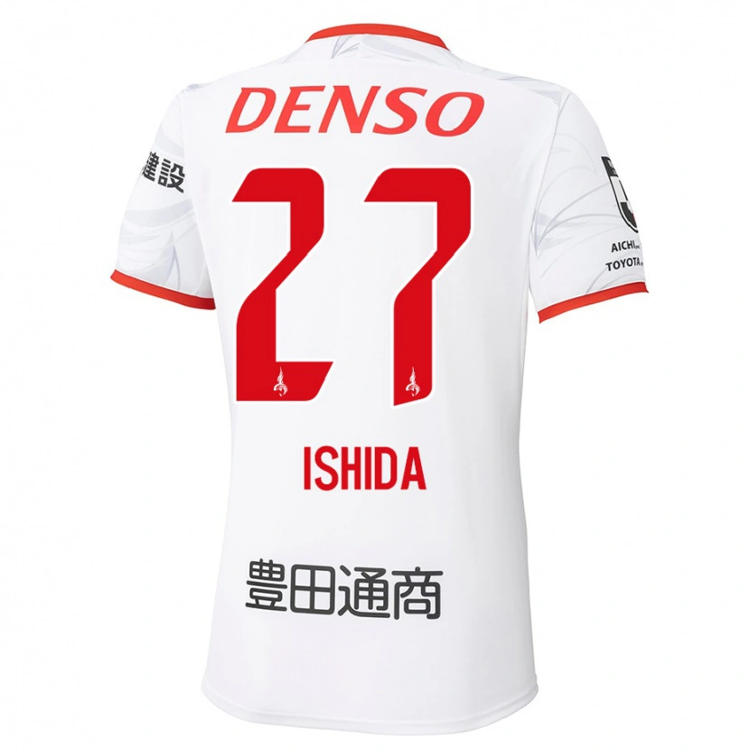 Danxen Mulher Camisola Kakeru Ishida #27 Branco Vermelho Alternativa 2025/26 Camisa