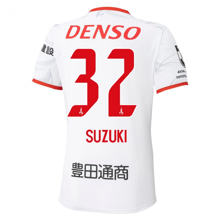 Danxen Mulher Camisola Haruto Suzuki #32 Branco Vermelho Alternativa 2025/26 Camisa