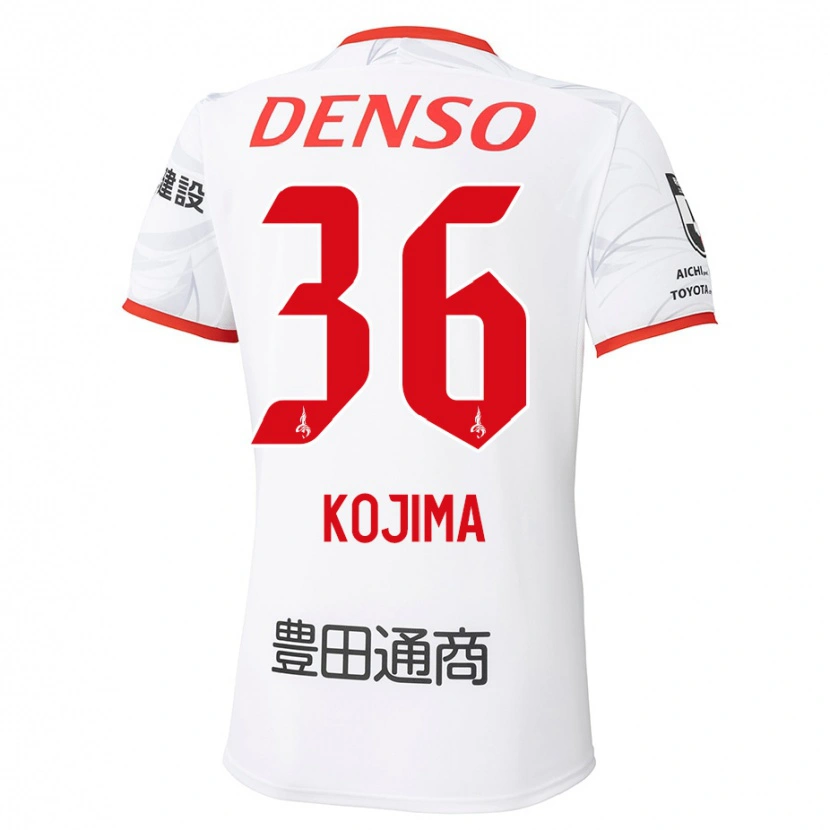 Danxen Mulher Camisola Aoto Kojima #36 Branco Vermelho Alternativa 2025/26 Camisa