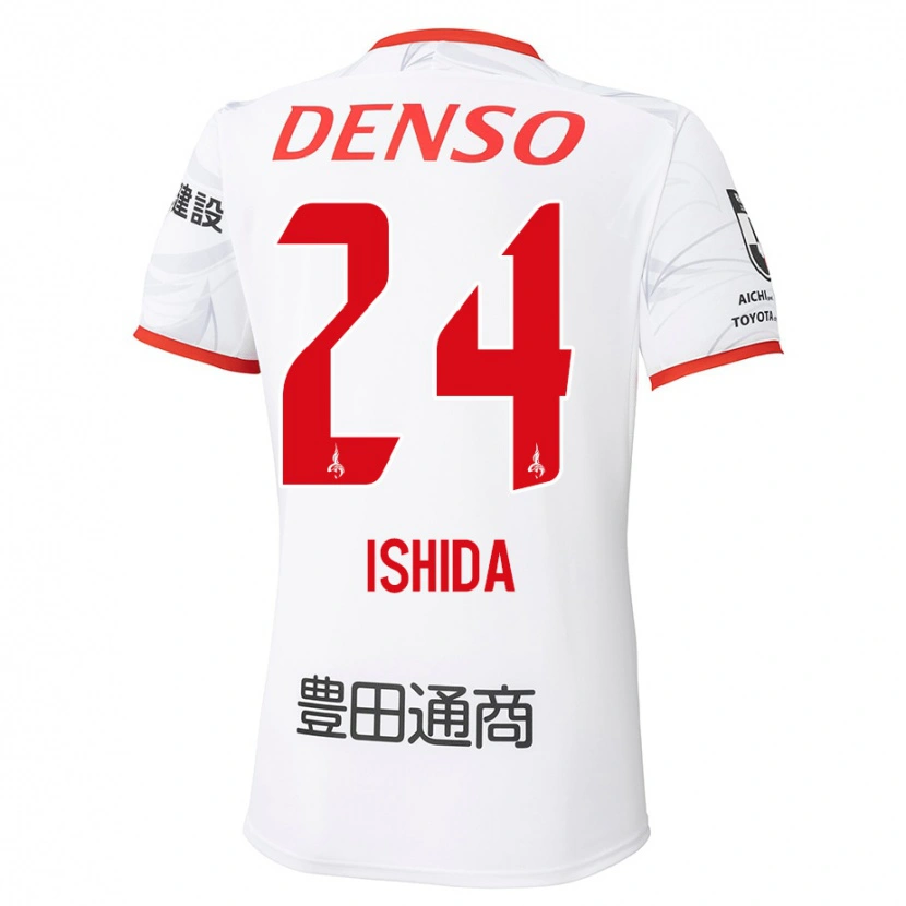Danxen Mulher Camisola Ryotaro Ishida #24 Branco Vermelho Alternativa 2025/26 Camisa