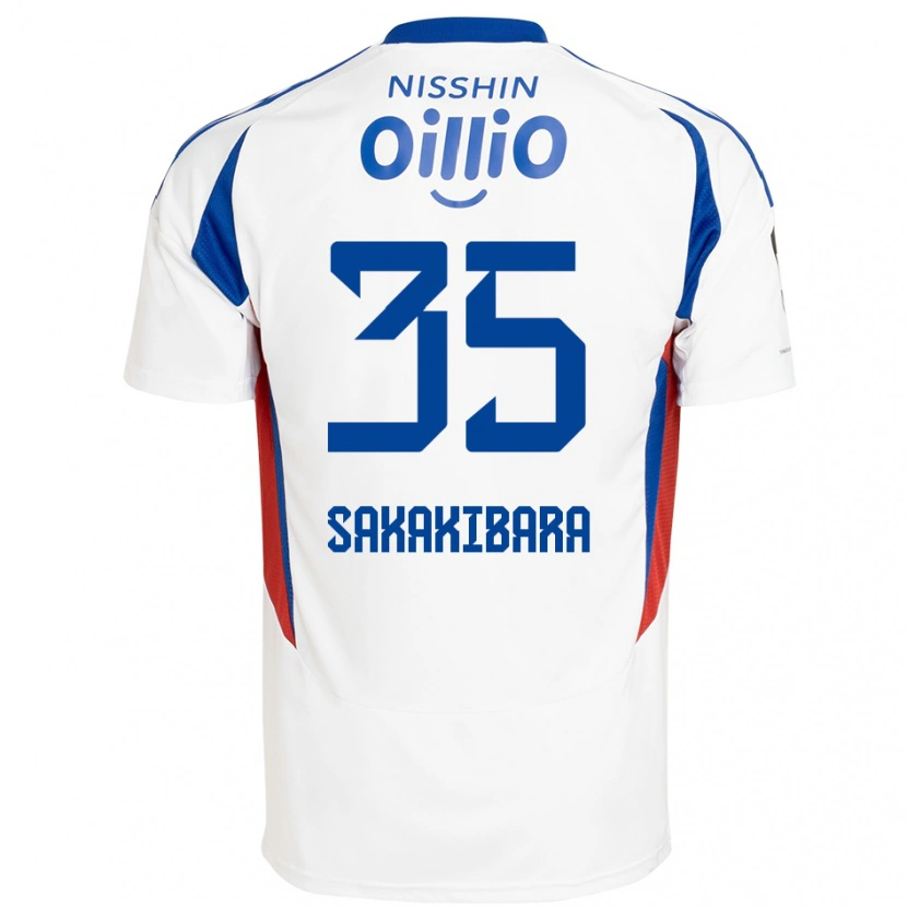 Danxen Mulher Camisola Keigo Sakakibara #35 Branco Azul Royal Alternativa 2025/26 Camisa