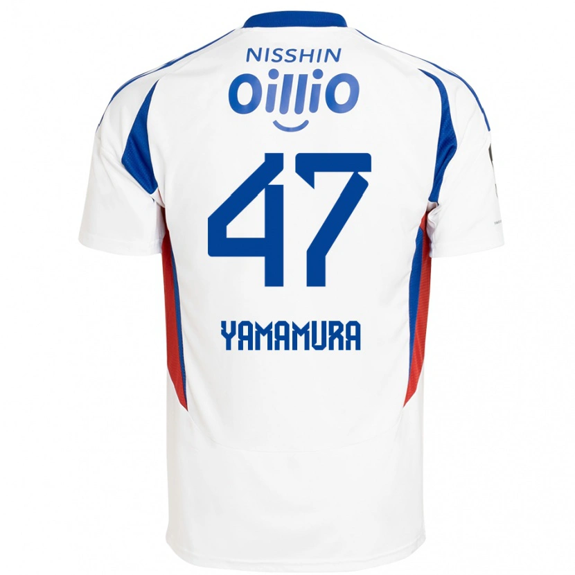 Danxen Mulher Camisola Kazuya Yamamura #47 Branco Azul Royal Alternativa 2025/26 Camisa