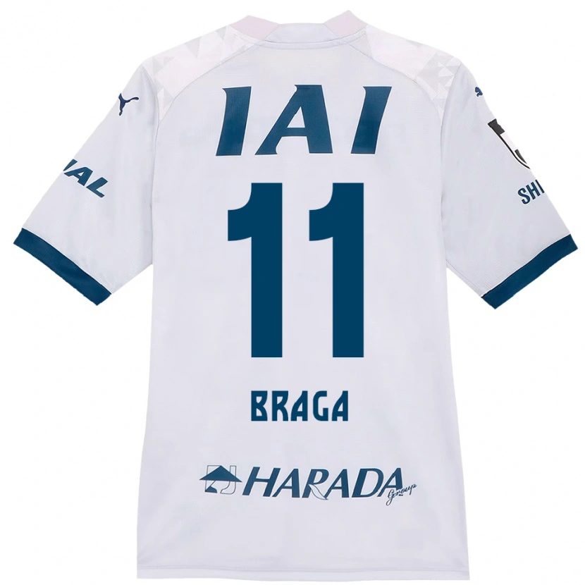 Danxen Mulher Camisola Lucas Braga #11 Branco Azul Royal Alternativa 2025/26 Camisa