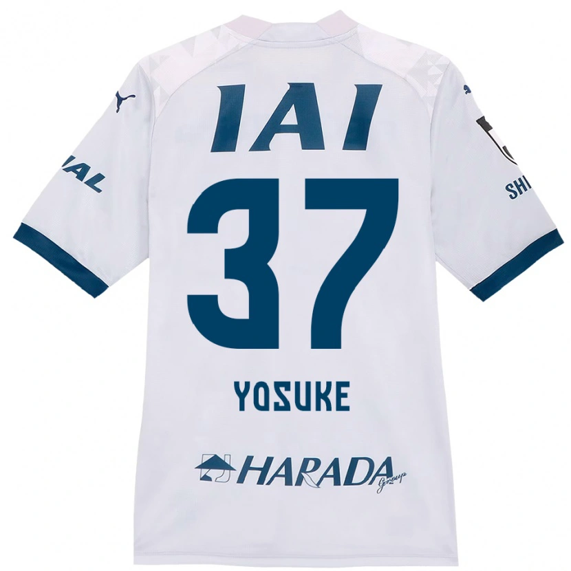 Danxen Mulher Camisola Yosuke Morishige #37 Branco Azul Royal Alternativa 2025/26 Camisa