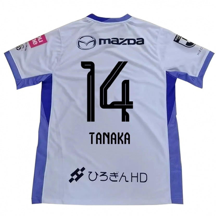 Danxen Mulher Camisola Satoshi Tanaka #14 Branco Laranja Alternativa 2025/26 Camisa