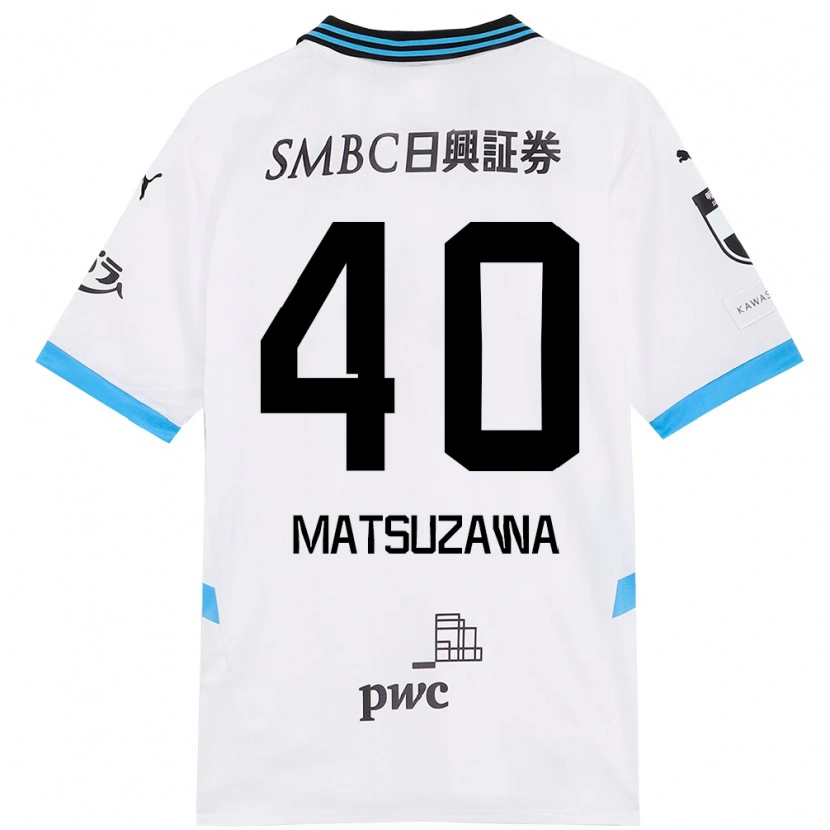 Danxen Mulher Camisola Naoto Matsuzawa #40 Branco Azul Celeste Alternativa 2025/26 Camisa