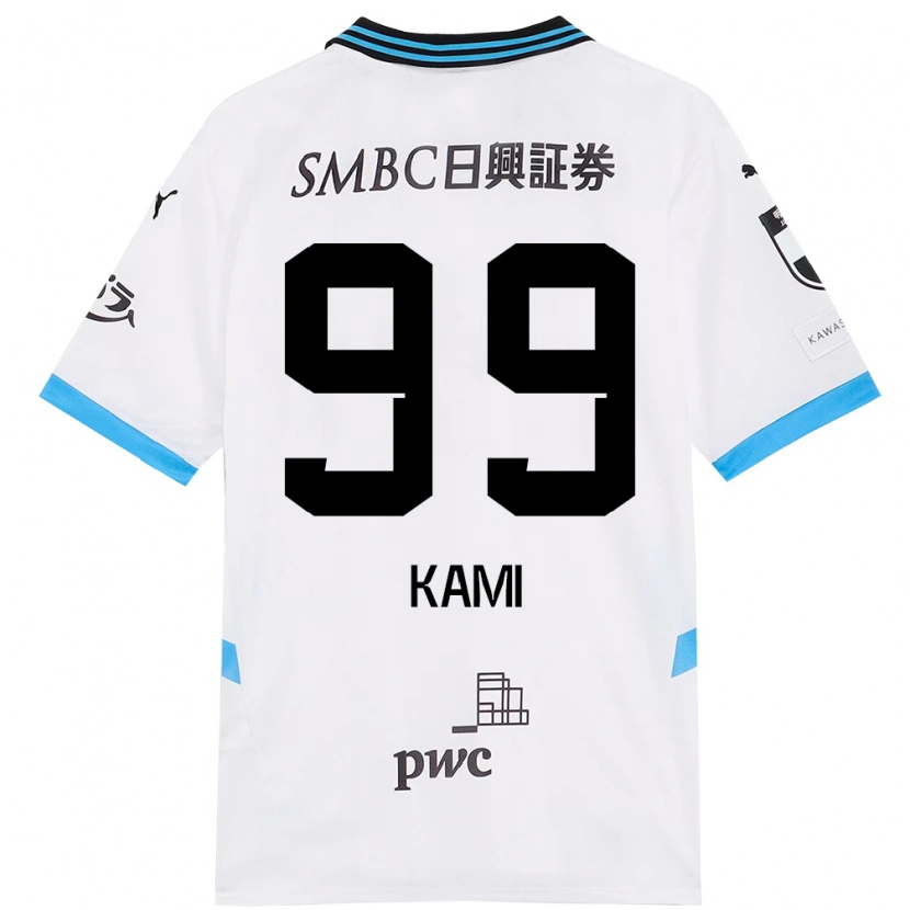 Danxen Mulher Camisola Naoto Kamifukumoto #99 Branco Azul Celeste Alternativa 2025/26 Camisa