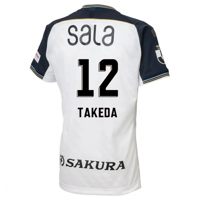 Danxen Mulher Camisola Yusei Takeda #12 Branco Preto Alternativa 2025/26 Camisa