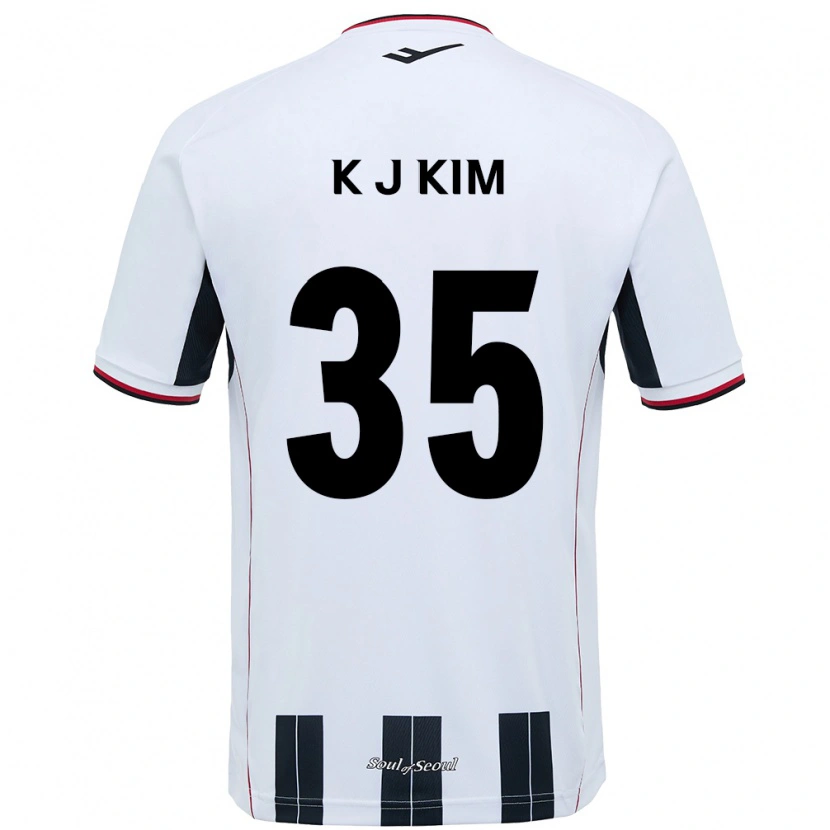 Danxen Mulher Camisola Kang-Jun Kim #35 Branco Preto Alternativa 2025/26 Camisa