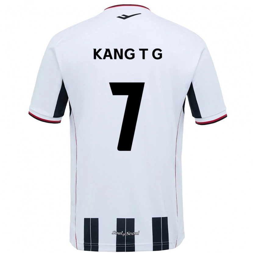Danxen Mulher Camisola Kang Tae-Gyeong #7 Branco Preto Alternativa 2025/26 Camisa