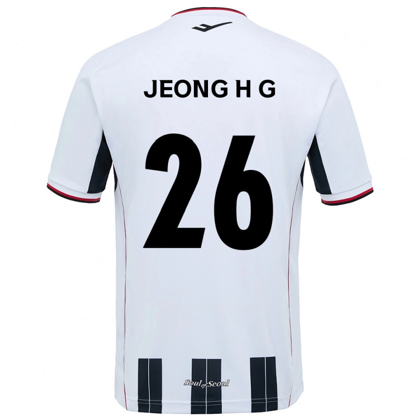 Danxen Mulher Camisola Jeong Hyun-Gyeong #26 Branco Preto Alternativa 2025/26 Camisa