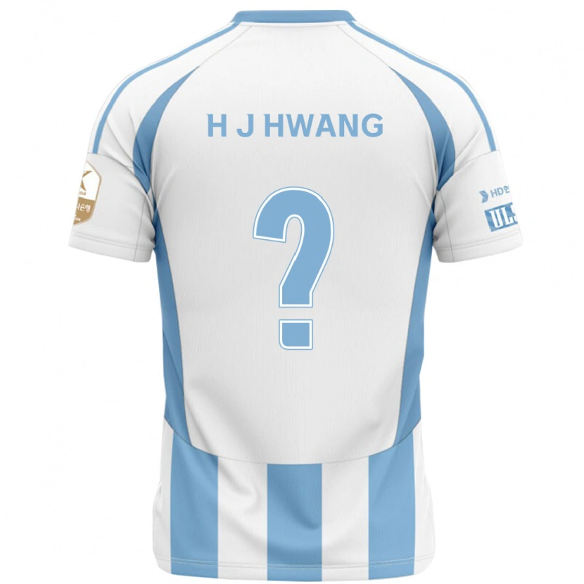 Danxen Mulher Camisola Jeong-Ho Hwang #0 Branco Azul Celeste Alternativa 2025/26 Camisa