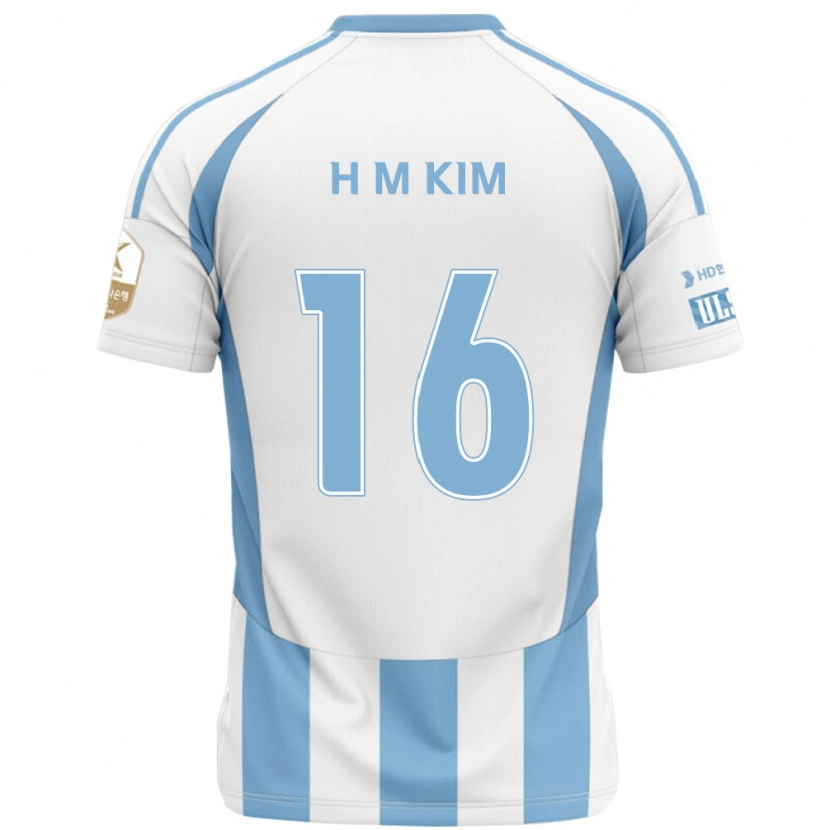 Danxen Mulher Camisola Ha-Min Kim #16 Branco Azul Celeste Alternativa 2025/26 Camisa