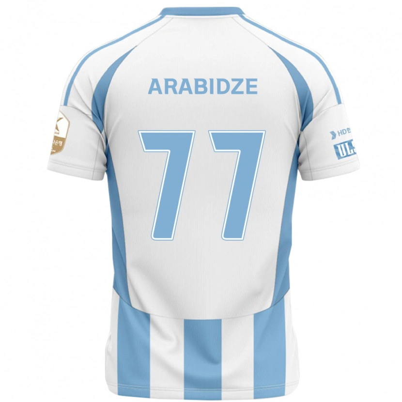Danxen Mulher Camisola Giorgi Arabidze #77 Branco Azul Celeste Alternativa 2025/26 Camisa
