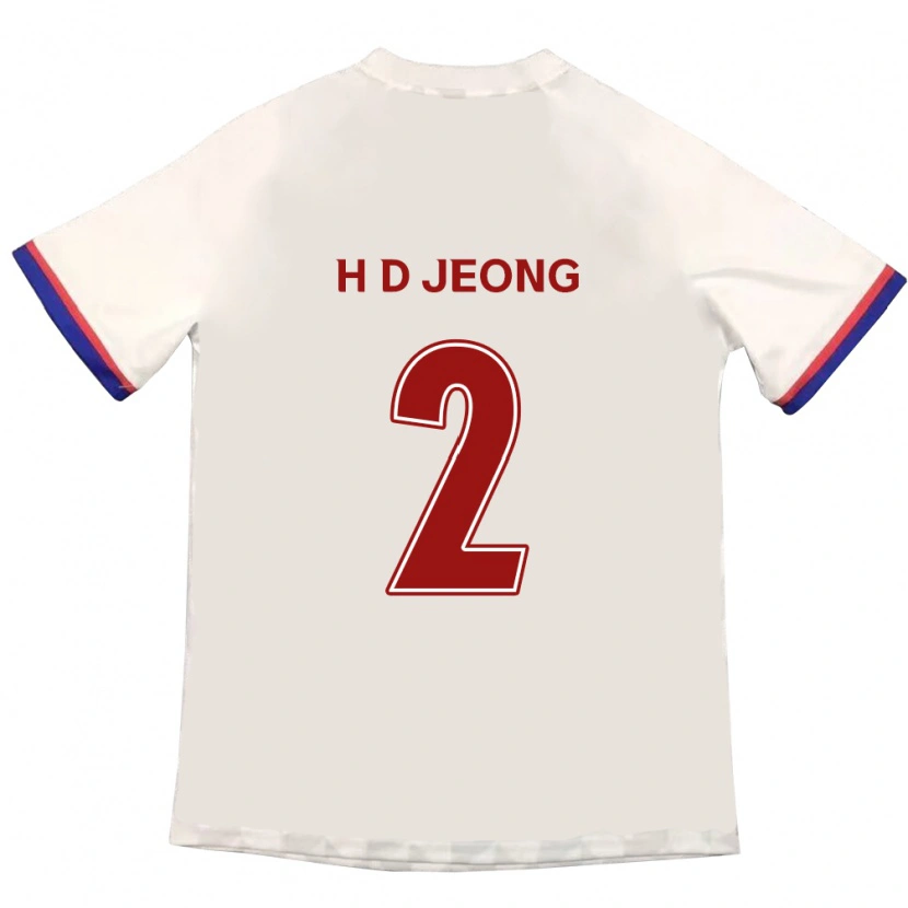 Danxen Mulher Camisola Dong-Ho Jeong #2 Branco Sujo Vermelho Alternativa 2025/26 Camisa