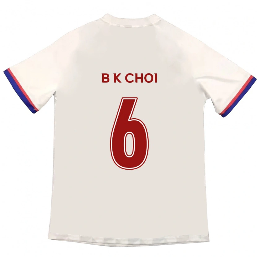Danxen Mulher Camisola Kyu-Baek Choi #6 Branco Sujo Vermelho Alternativa 2025/26 Camisa