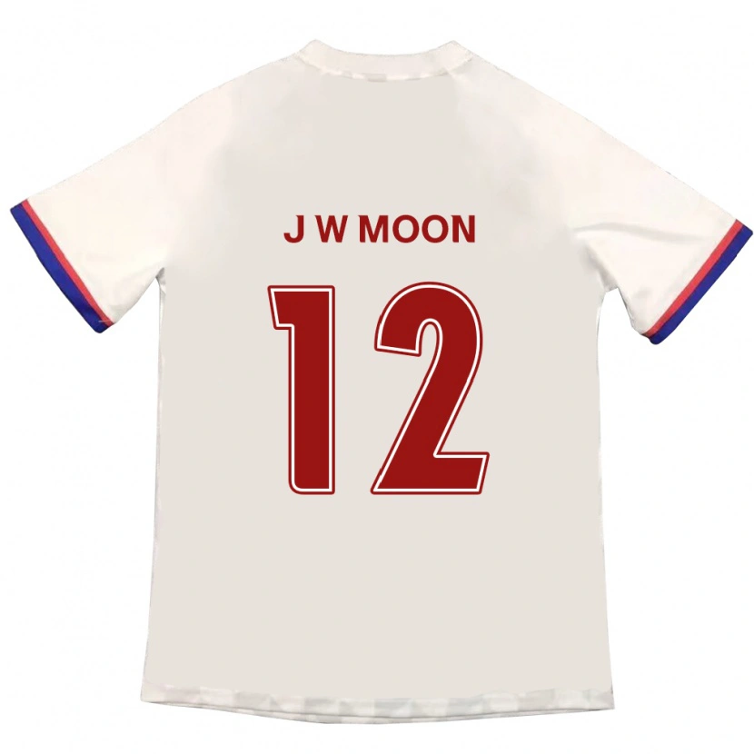 Danxen Mulher Camisola Jung-Woo Moon #12 Branco Sujo Vermelho Alternativa 2025/26 Camisa