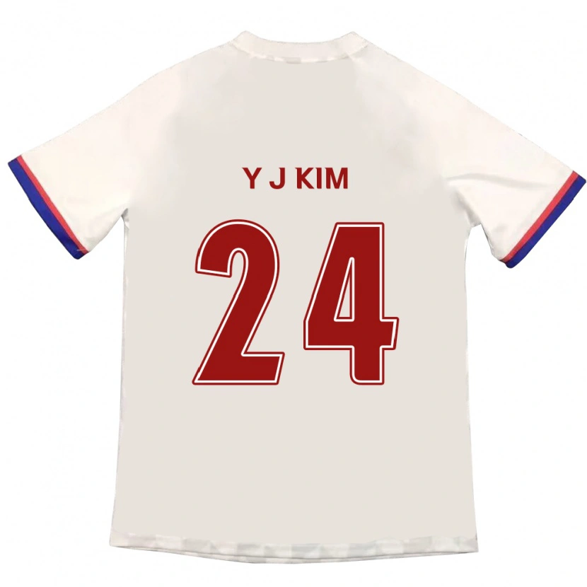 Danxen Mulher Camisola Ju-Yeop Kim #24 Branco Sujo Vermelho Alternativa 2025/26 Camisa