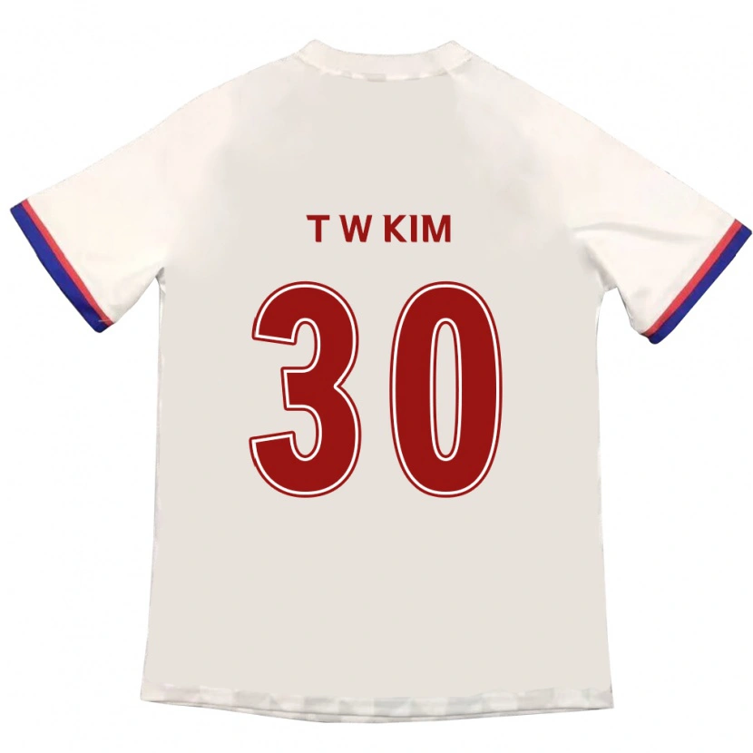 Danxen Mulher Camisola Tae-Woo Kim #30 Branco Sujo Vermelho Alternativa 2025/26 Camisa