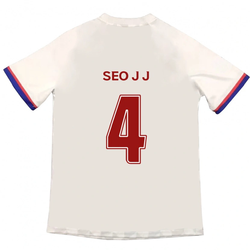 Danxen Mulher Camisola Seo Jin-Ju #4 Branco Sujo Vermelho Alternativa 2025/26 Camisa