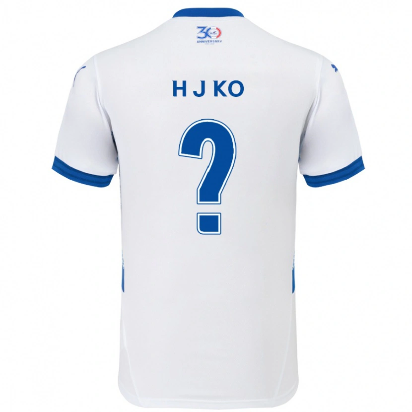 Danxen Mulher Camisola Jong-Hyun Ko #0 Branco Azul Royal Alternativa 2025/26 Camisa