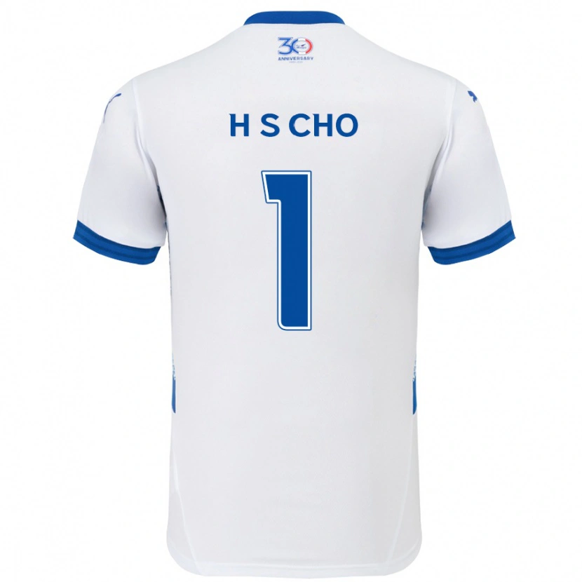Danxen Mulher Camisola Sung-Hoon Cho #1 Branco Azul Royal Alternativa 2025/26 Camisa