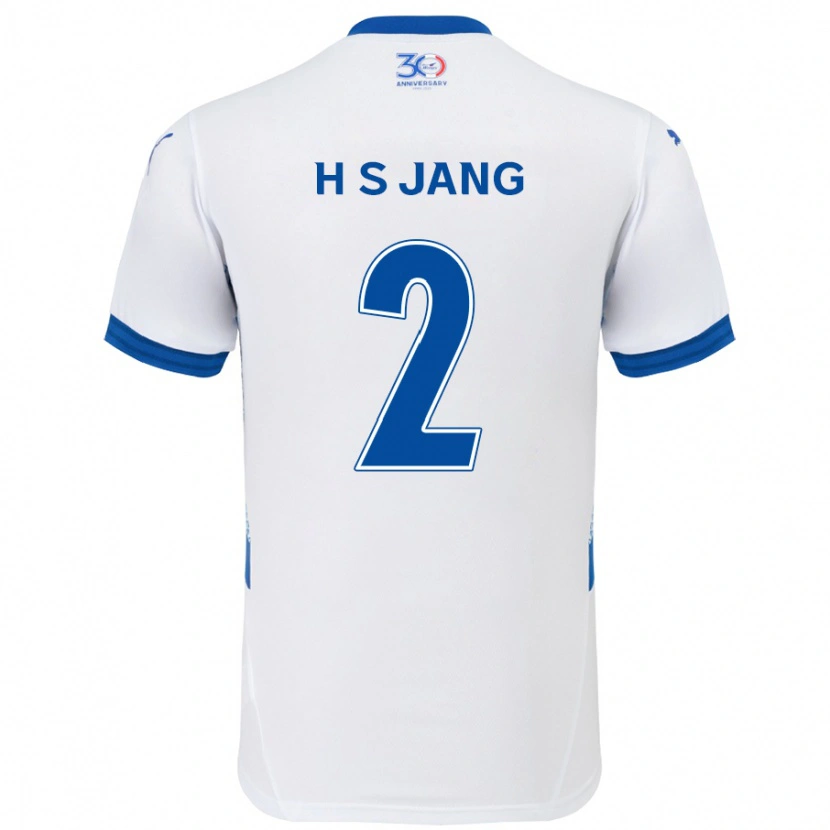 Danxen Mulher Camisola Seok-Hwan Jang #2 Branco Azul Royal Alternativa 2025/26 Camisa