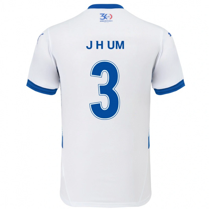 Danxen Mulher Camisola Jung-Hyun Um #3 Branco Azul Royal Alternativa 2025/26 Camisa