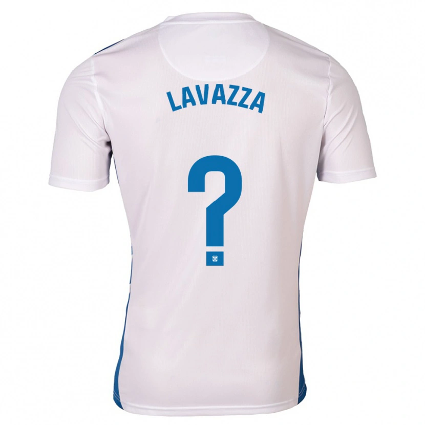 Danxen Mulher Camisola Sebastián Lavazza #0 Branco Azul Principal 2025/26 Camisa