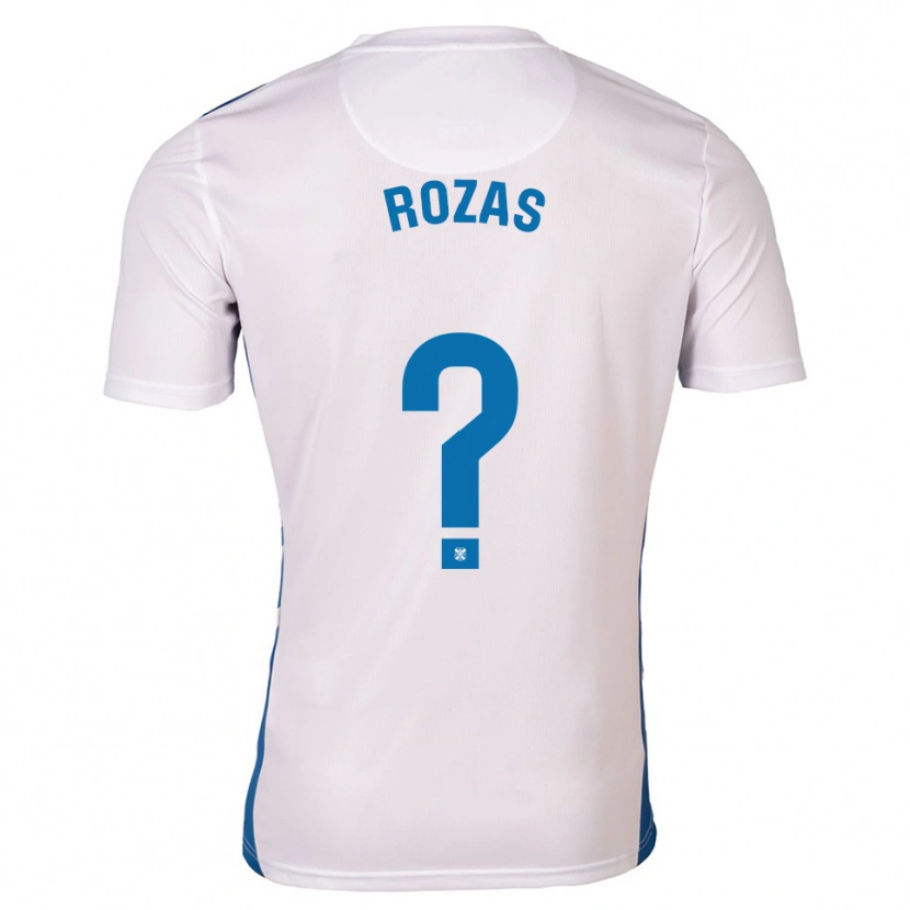 Danxen Mulher Camisola Samuel Rozas #0 Branco Azul Principal 2025/26 Camisa