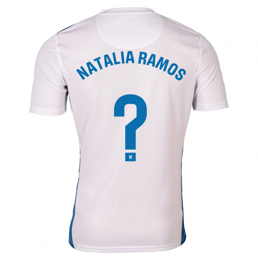 Danxen Mulher Camisola Natalia Ramos Álvarez #0 Branco Azul Principal 2025/26 Camisa