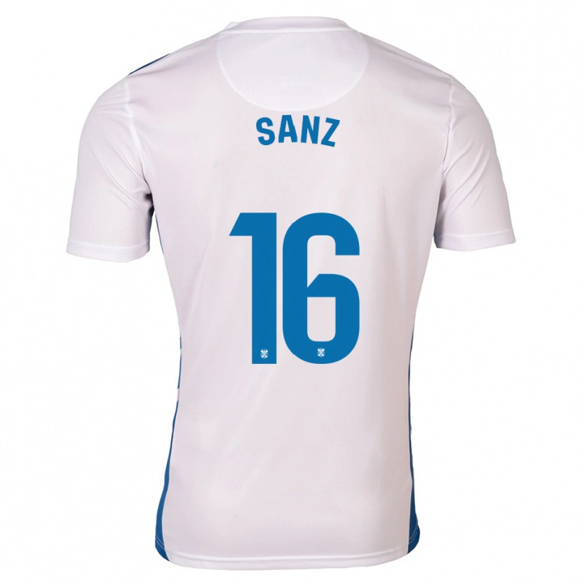 Danxen Mulher Camisola Aitor Sanz #16 Branco Azul Principal 2025/26 Camisa