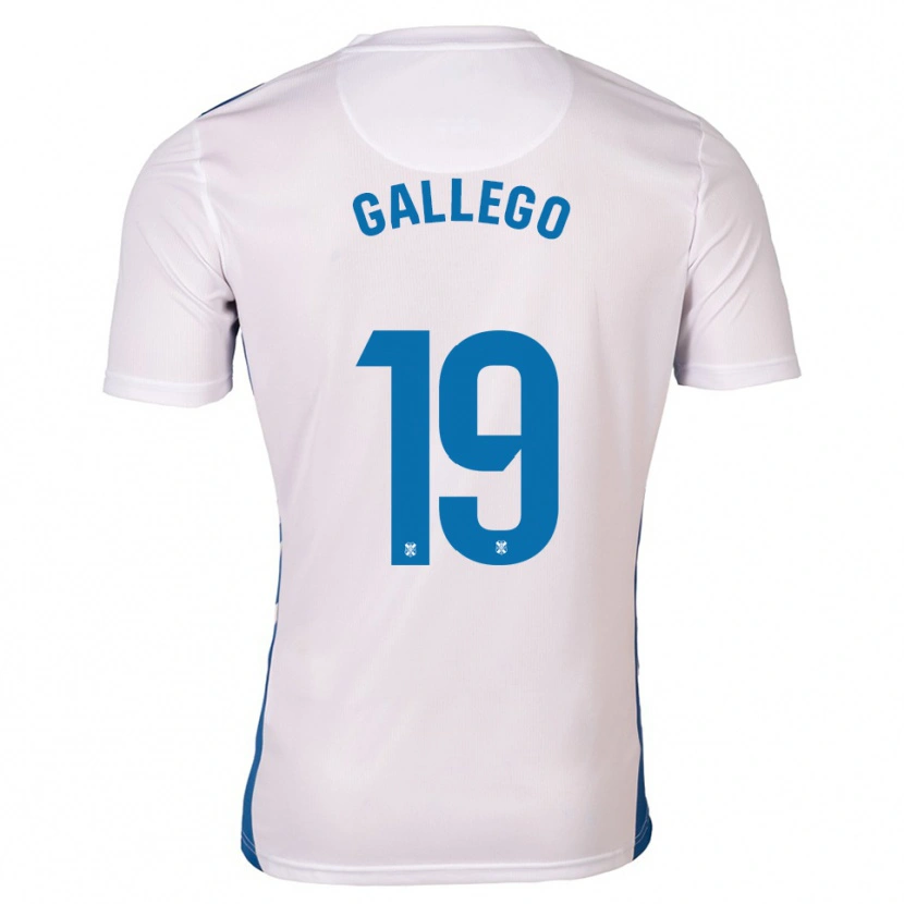 Danxen Mulher Camisola Enric Gallego #19 Branco Azul Principal 2025/26 Camisa