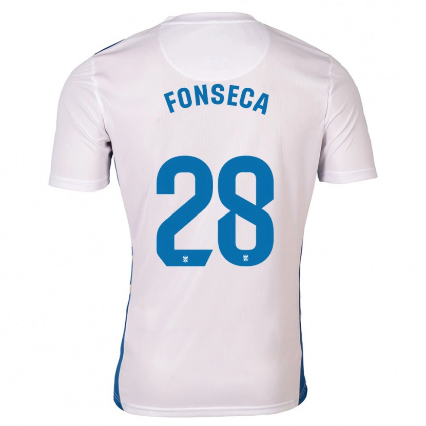 Danxen Mulher Camisola Josimar Fonseca #28 Branco Azul Principal 2025/26 Camisa