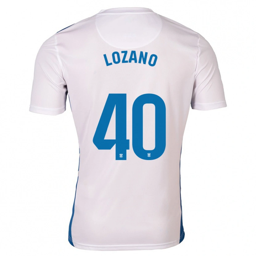 Danxen Mulher Camisola Gabriel Lozano #40 Branco Azul Principal 2025/26 Camisa