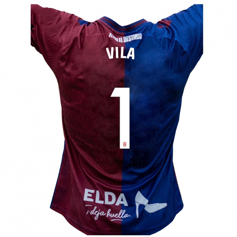 Danxen Mulher Camisola Ramón Vila #1 Azul Vermelho Principal 2025/26 Camisa