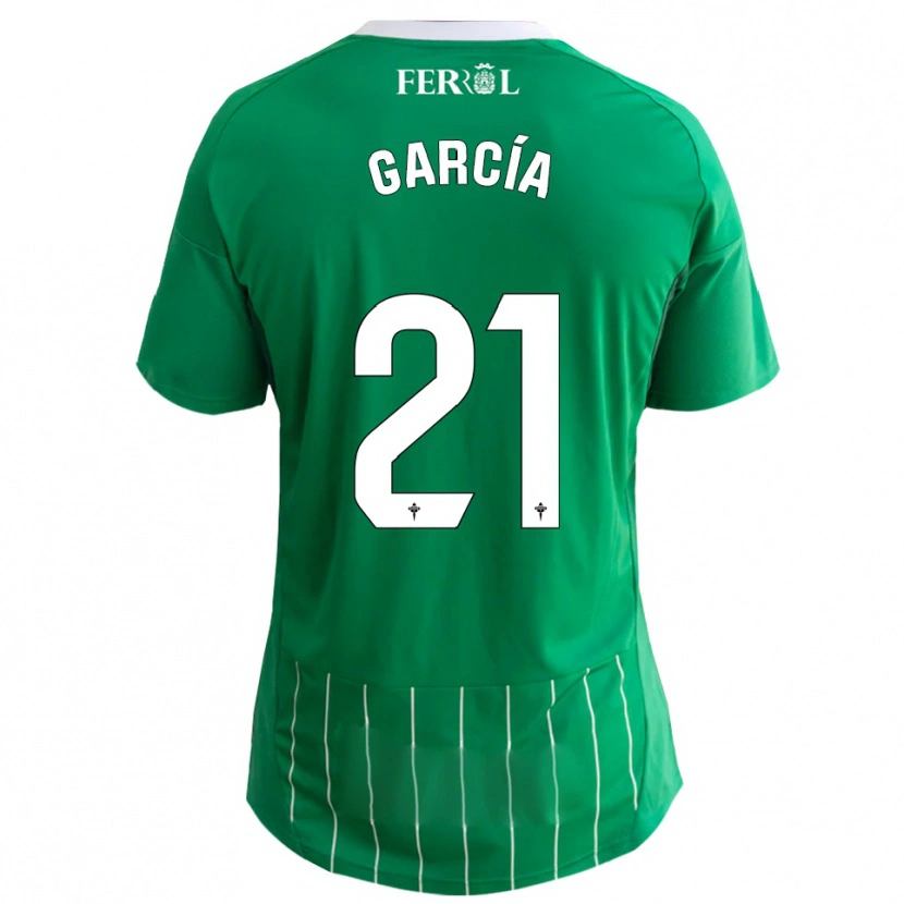 Danxen Mulher Camisola Azael García #21 Verde Branco Principal 2025/26 Camisa