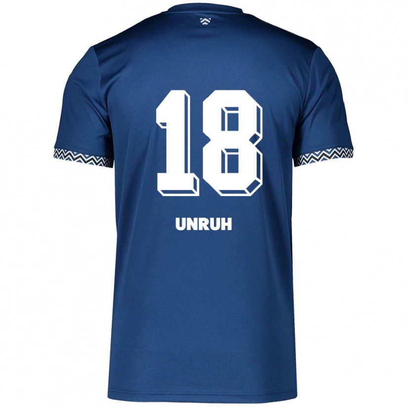 Danxen Mulher Camisola Lenni Unruh #18 Azul Marinho Branco Principal 2025/26 Camisa