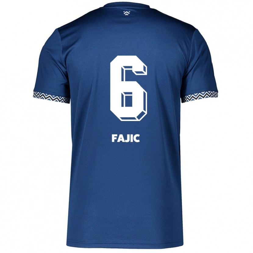 Danxen Mulher Camisola Suat Fajic #6 Azul Marinho Branco Principal 2025/26 Camisa