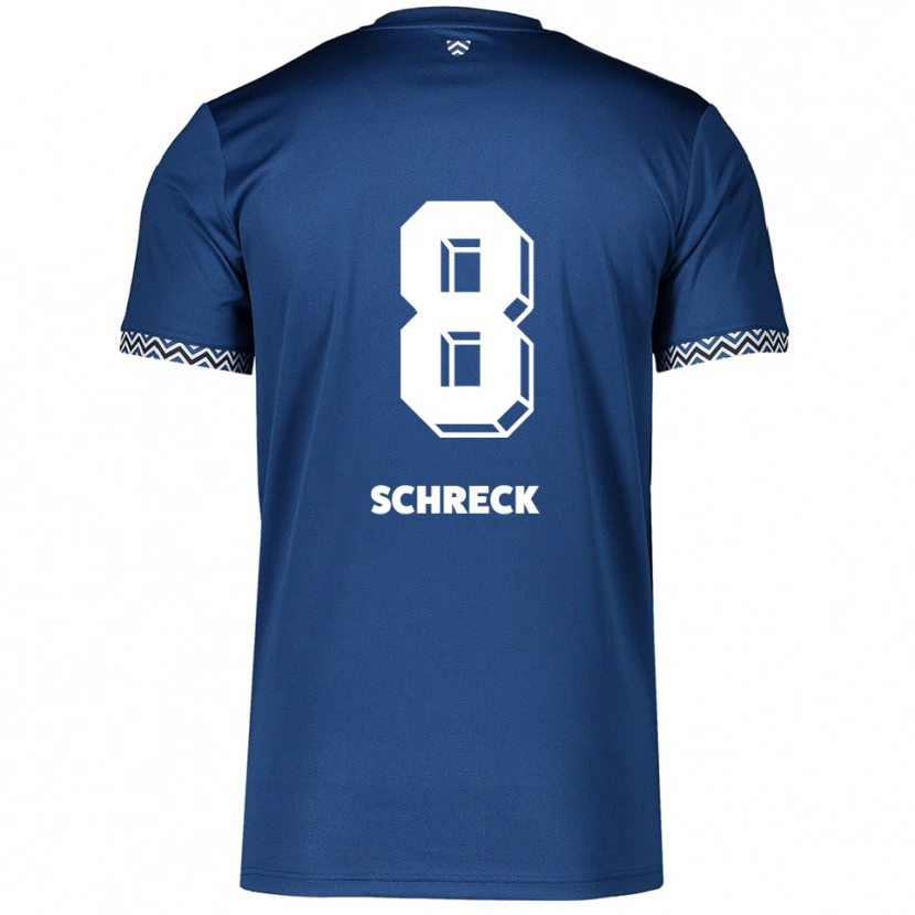 Danxen Mulher Camisola Sam Schreck #8 Azul Marinho Branco Principal 2025/26 Camisa