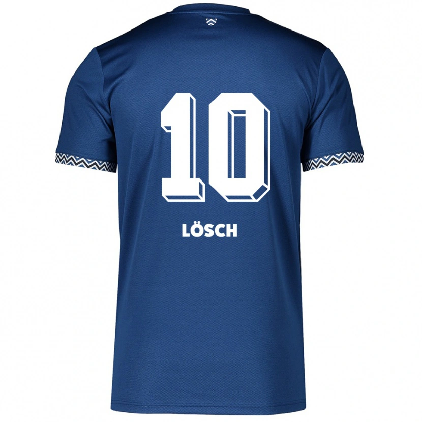 Danxen Mulher Camisola Lisa Lösch #10 Azul Marinho Branco Principal 2025/26 Camisa