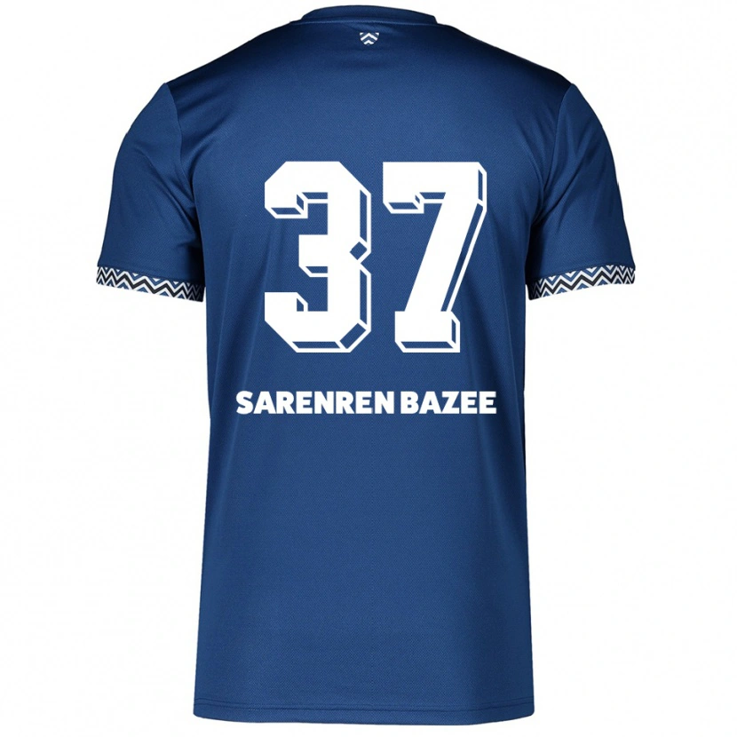 Danxen Mulher Camisola Noah Sarenren Bazee #37 Azul Marinho Branco Principal 2025/26 Camisa