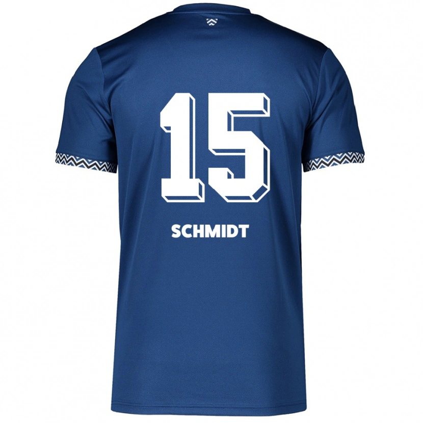 Danxen Mulher Camisola Pia Schmidt #15 Azul Marinho Branco Principal 2025/26 Camisa