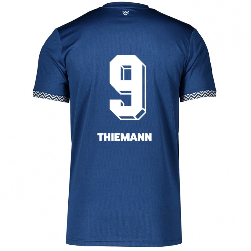 Danxen Mulher Camisola Sophia Thiemann #9 Azul Marinho Branco Principal 2025/26 Camisa