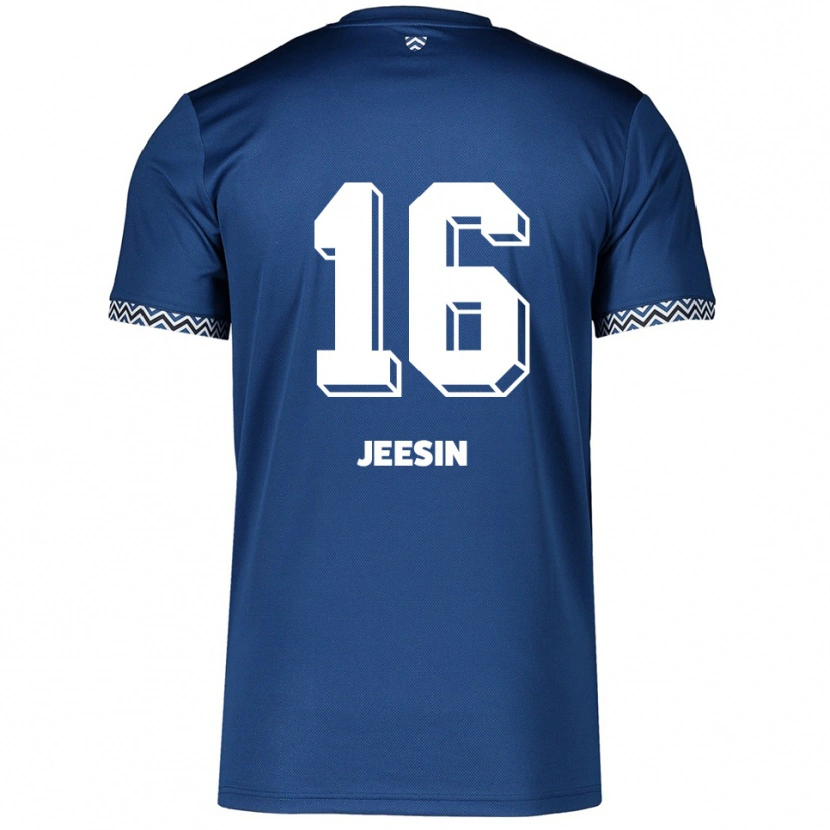 Danxen Mulher Camisola Jenath Jeesin #16 Azul Marinho Branco Principal 2025/26 Camisa