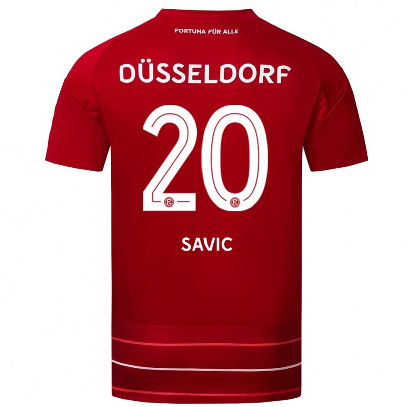 Danxen Mulher Camisola David Savic #20 Vermelho Branco Principal 2025/26 Camisa